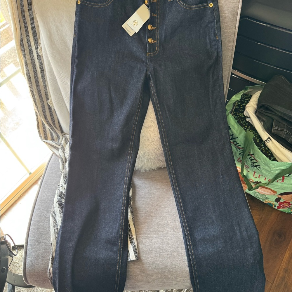 Tory Burch Blue Straight Leg Jeans